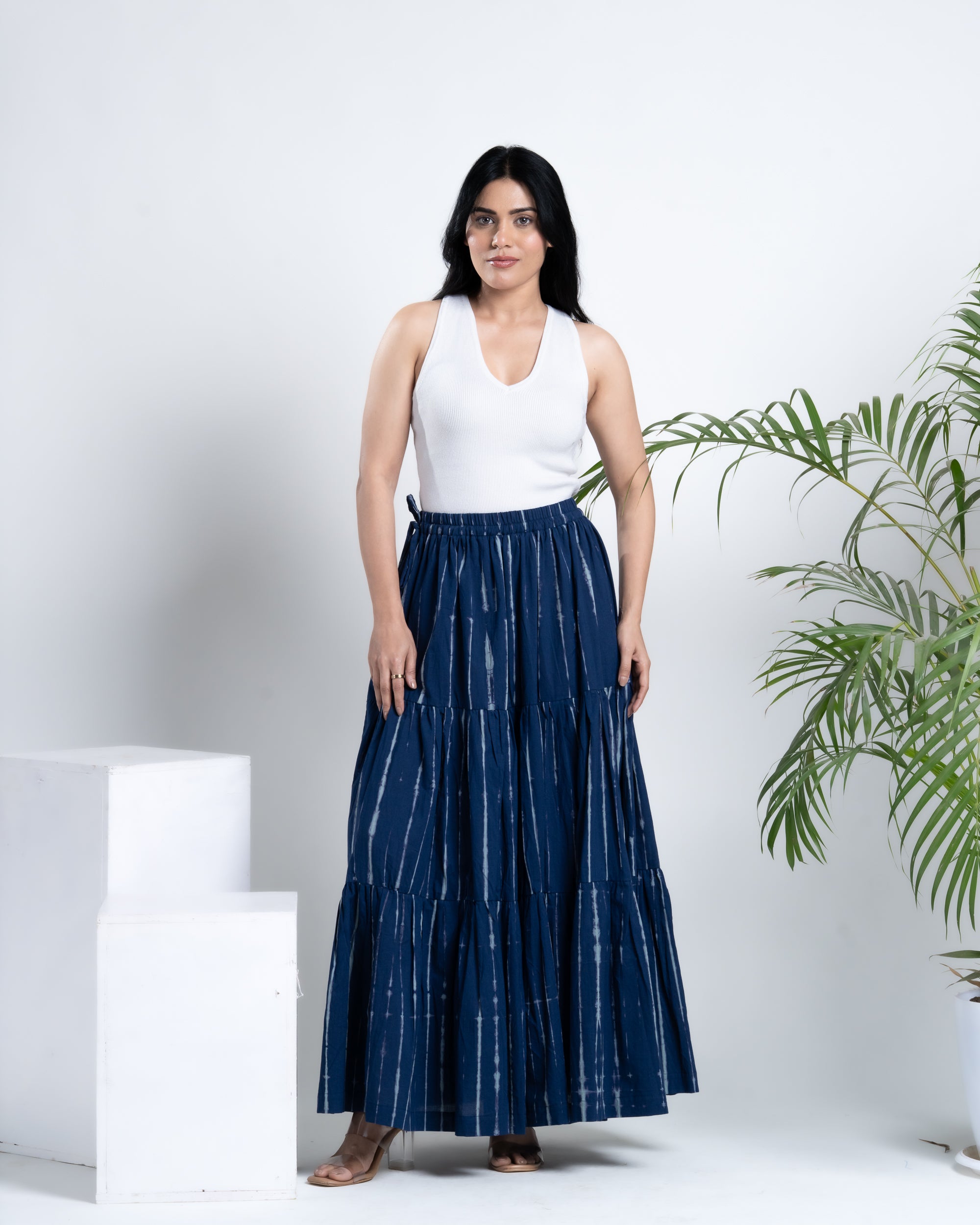 Indigo Dyed Flared Skirt – Buy Online