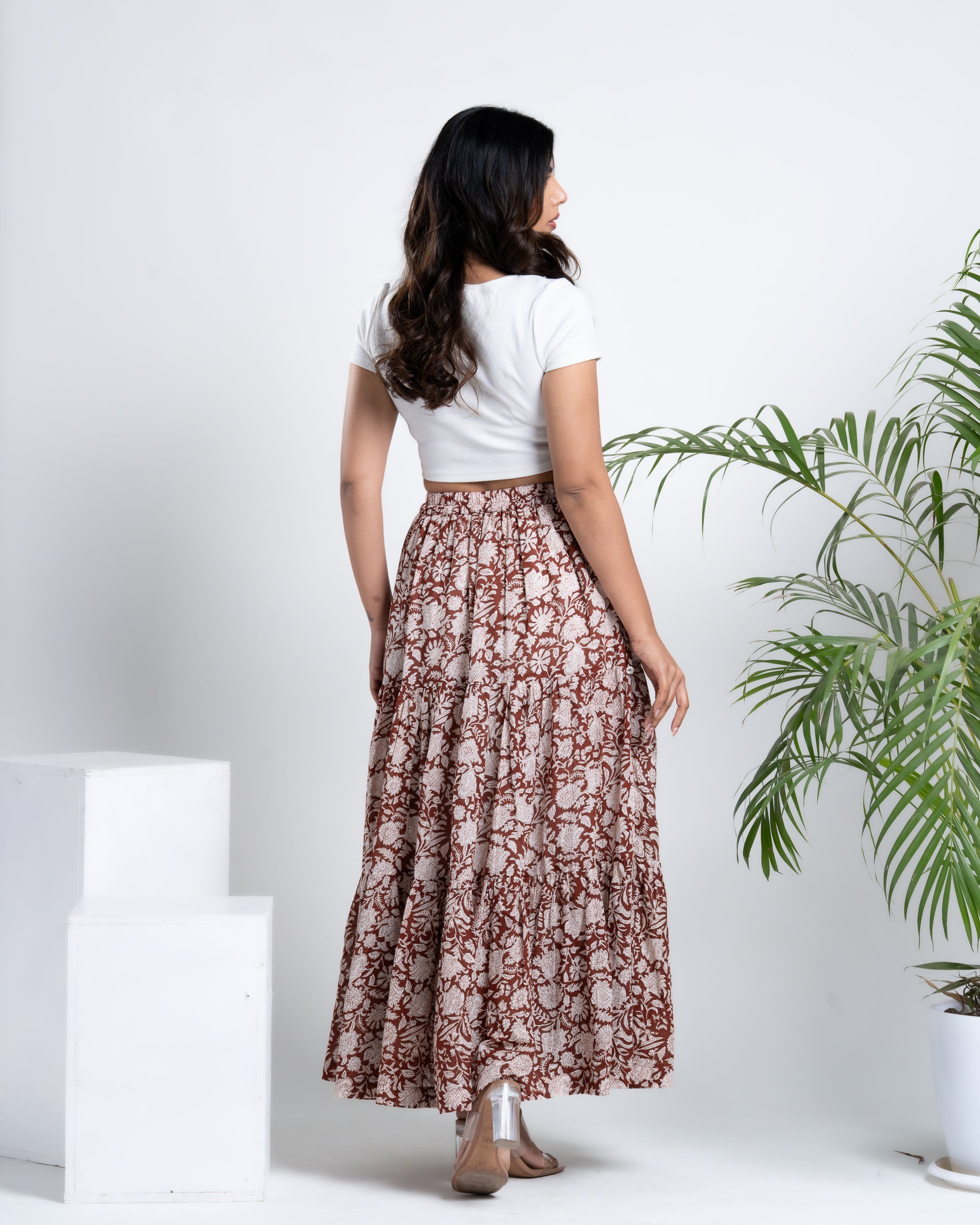 Maxi Skirt in Hand Block Design – Shop Now for Style