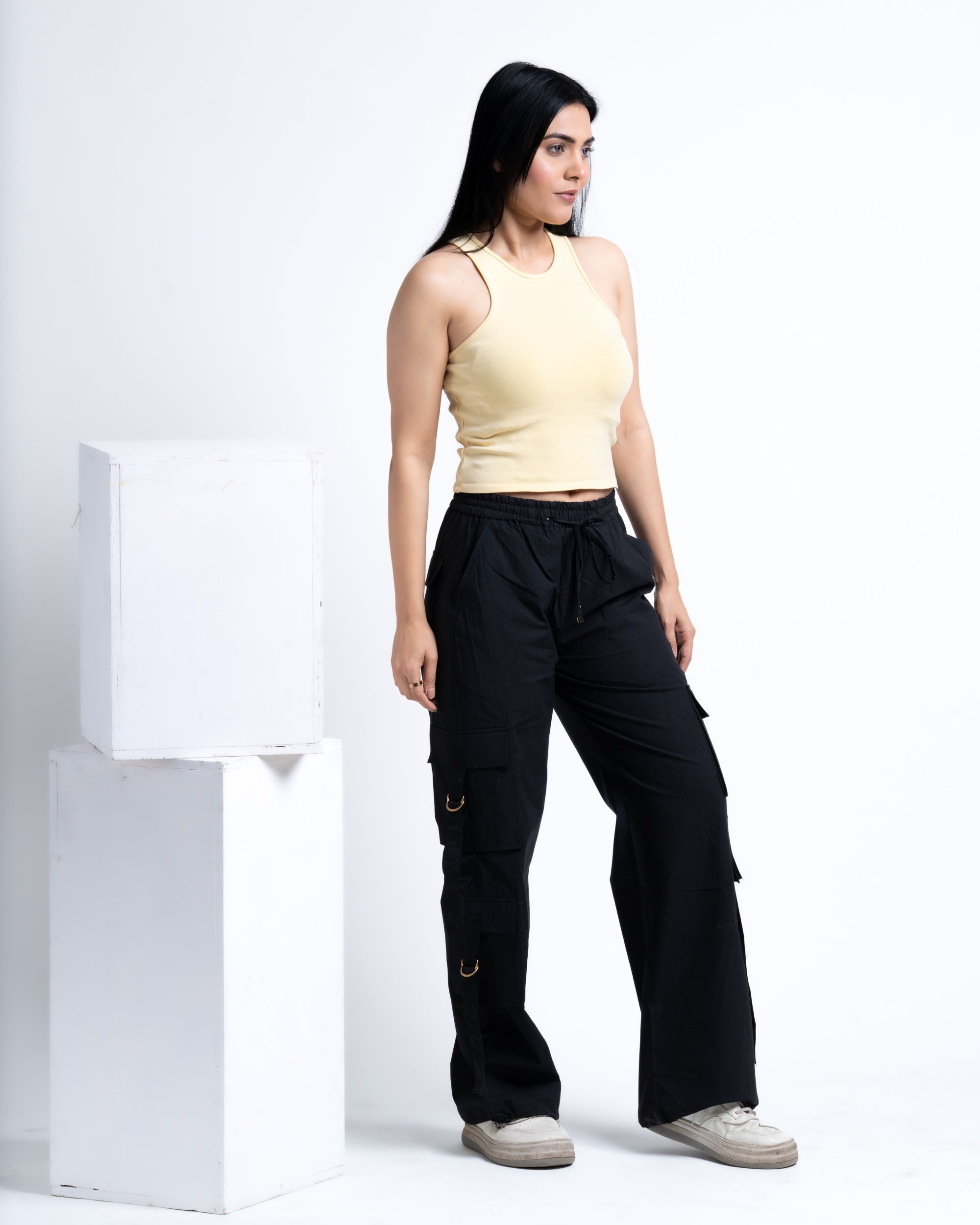 Baggy Drift Cargo Pants Black