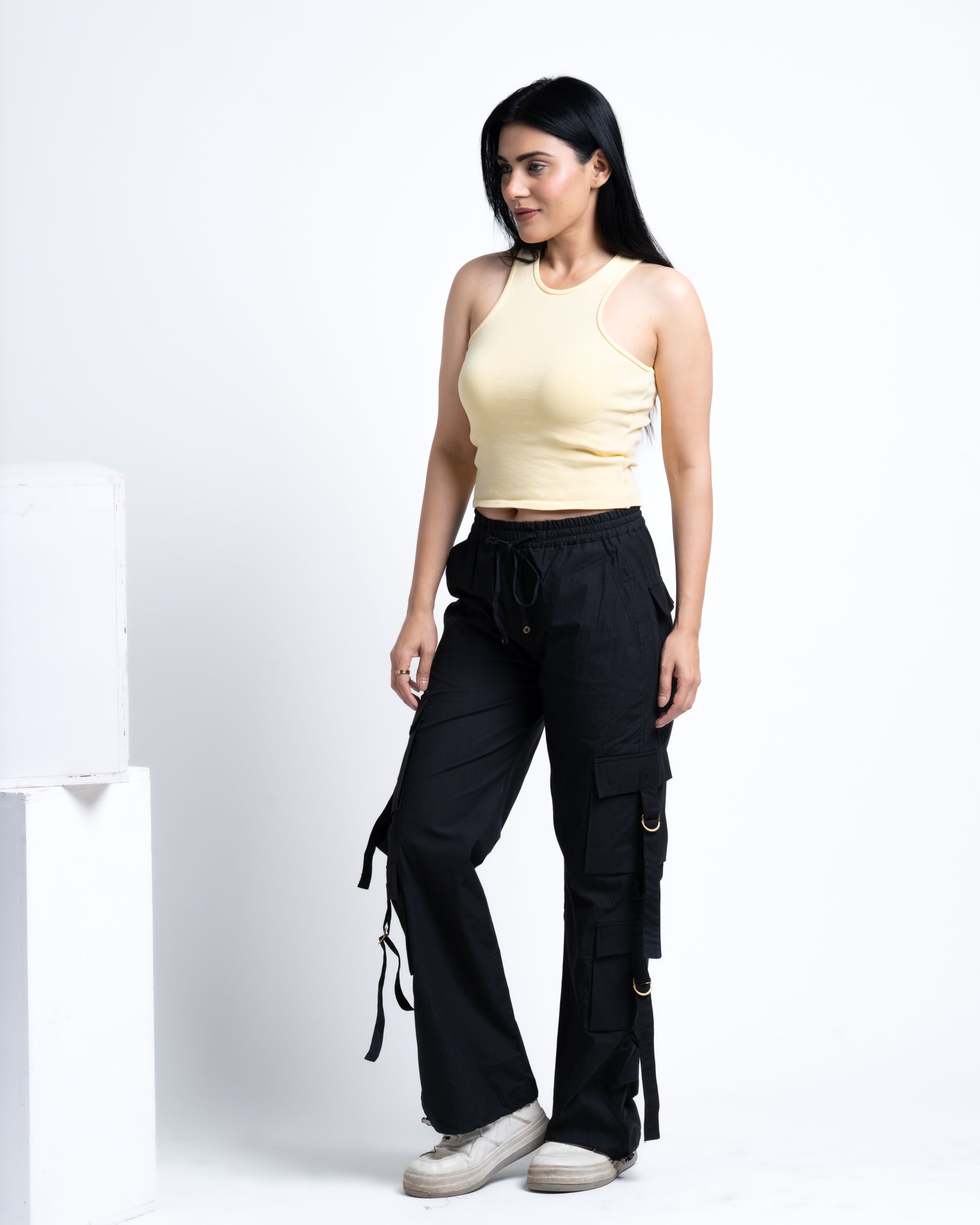 Baggy Drift Cargo Pants Black