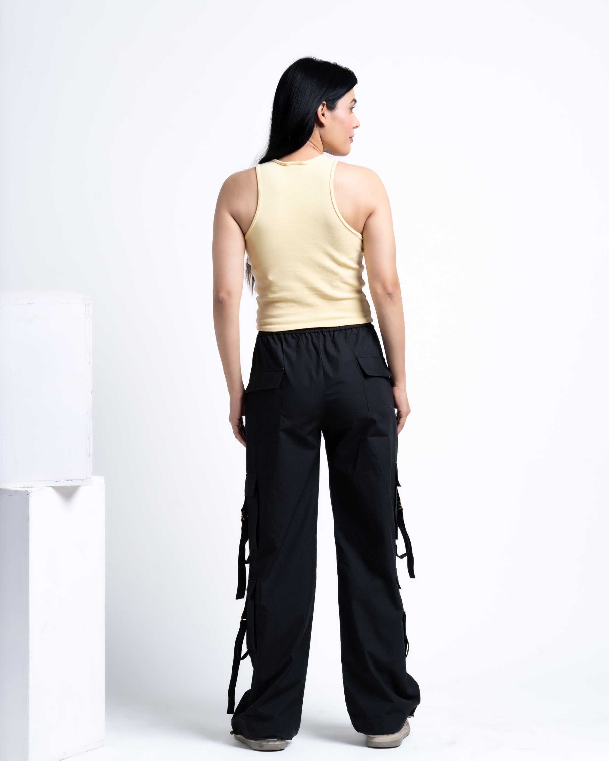 Baggy Drift Cargo Pants Black