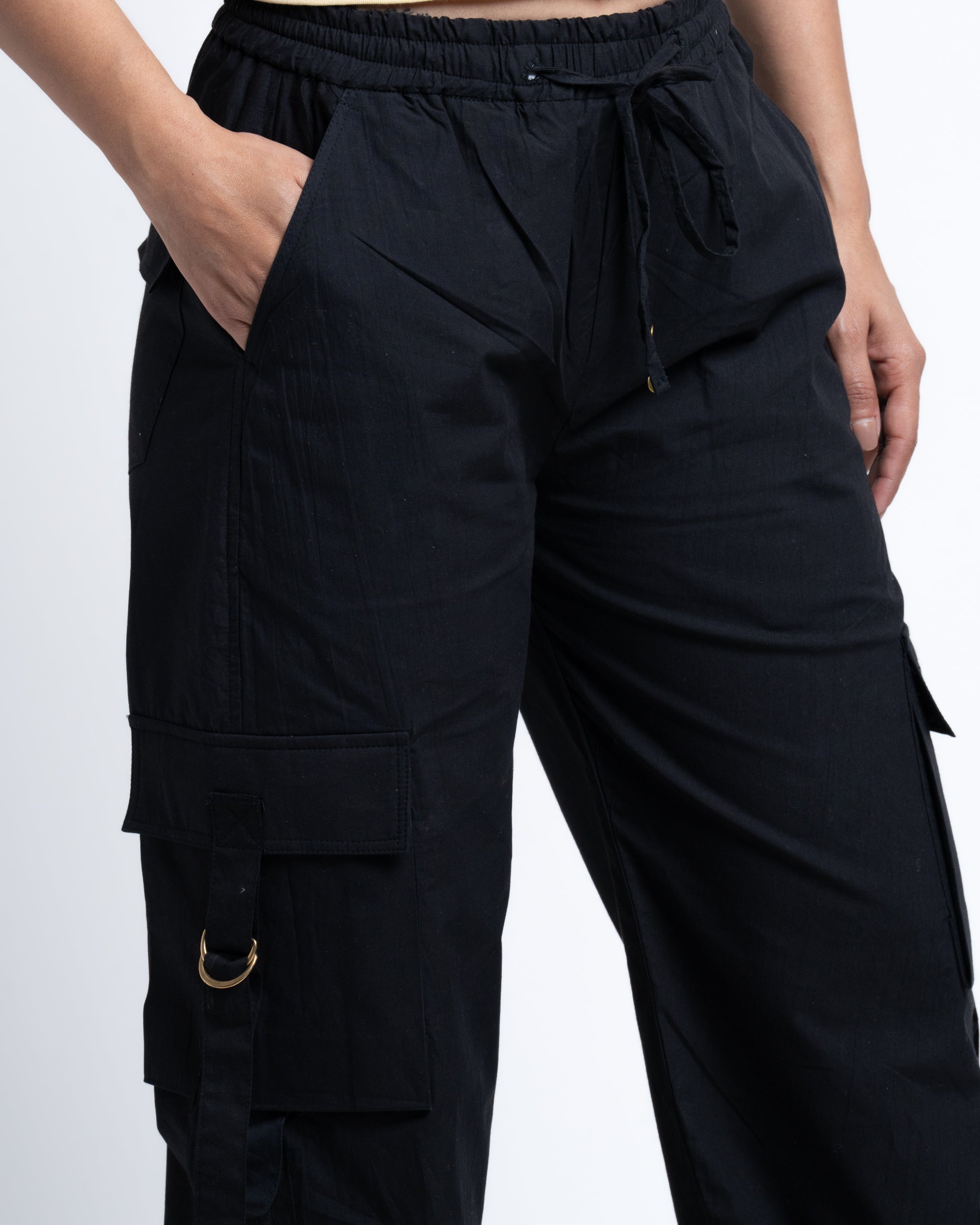 Baggy Drift Cargo Pants Black