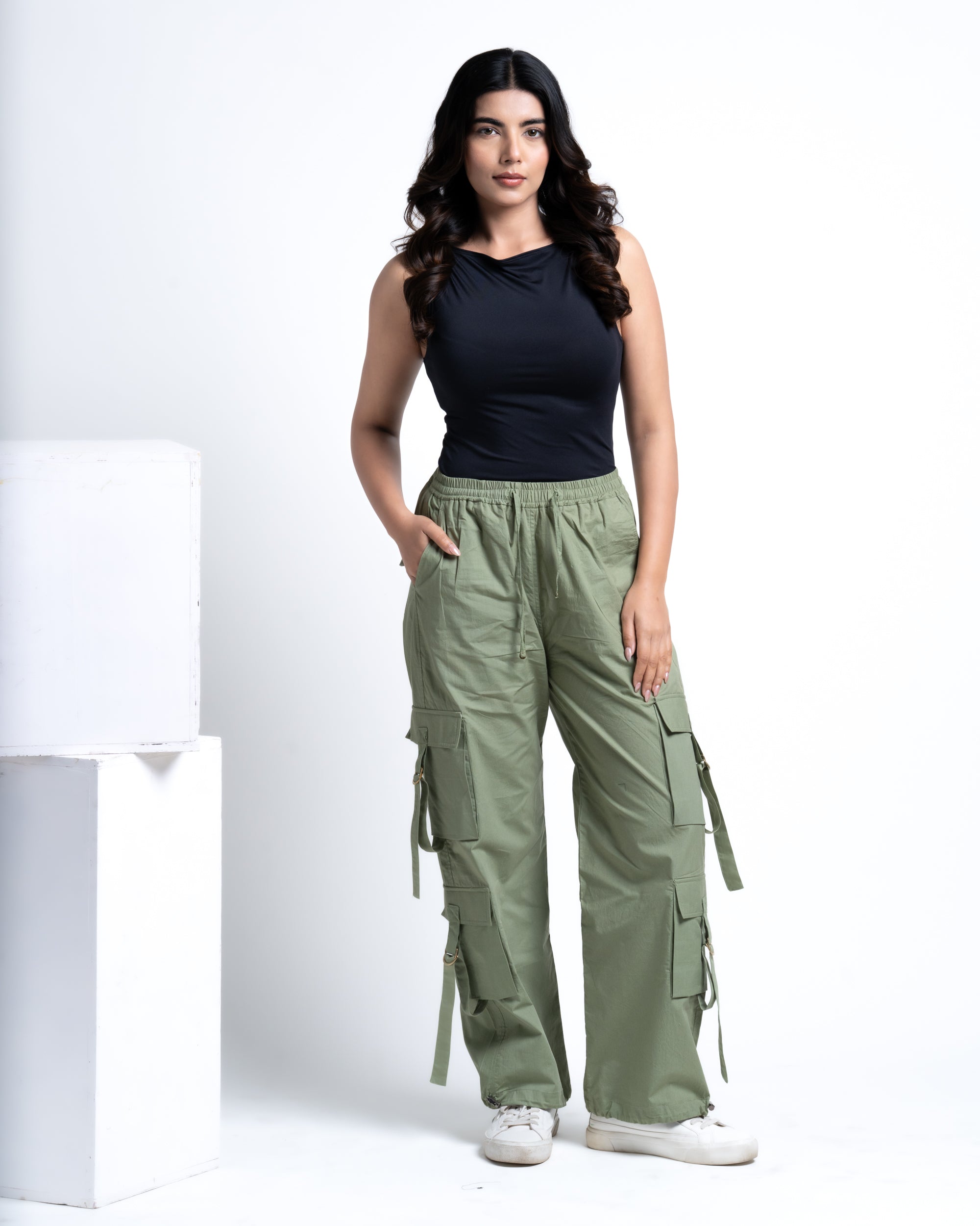 Baggy Drift Cargo Pants Pistachio Green