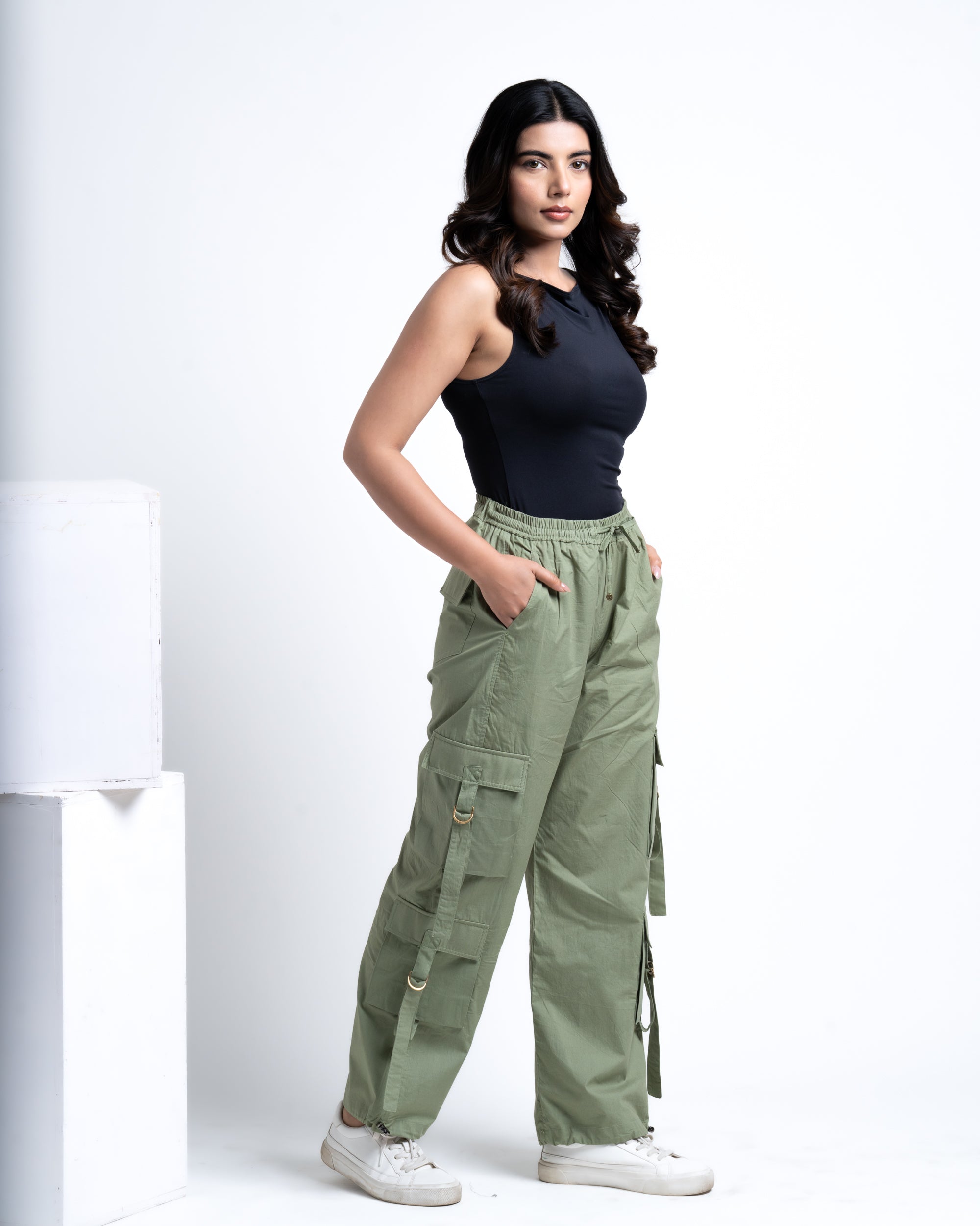 Baggy Drift Cargo Pants Pistachio Green