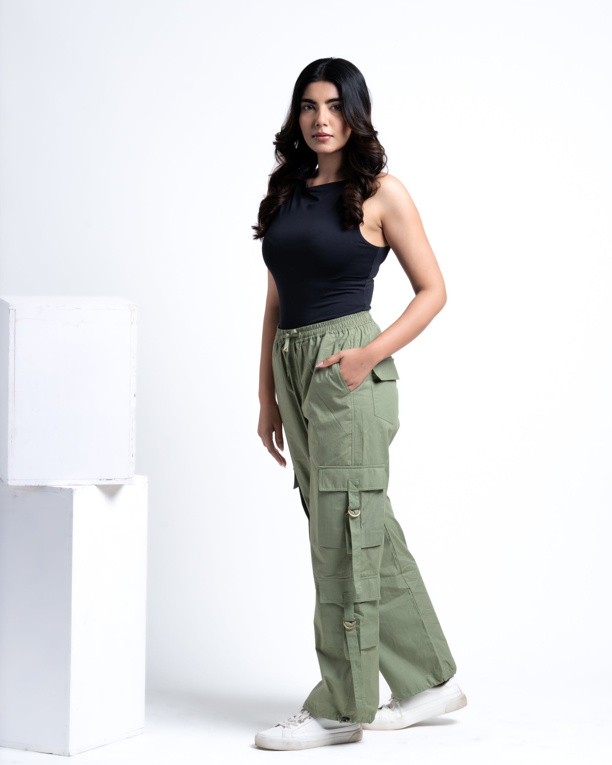 Baggy Drift Cargo Pants Pistachio Green
