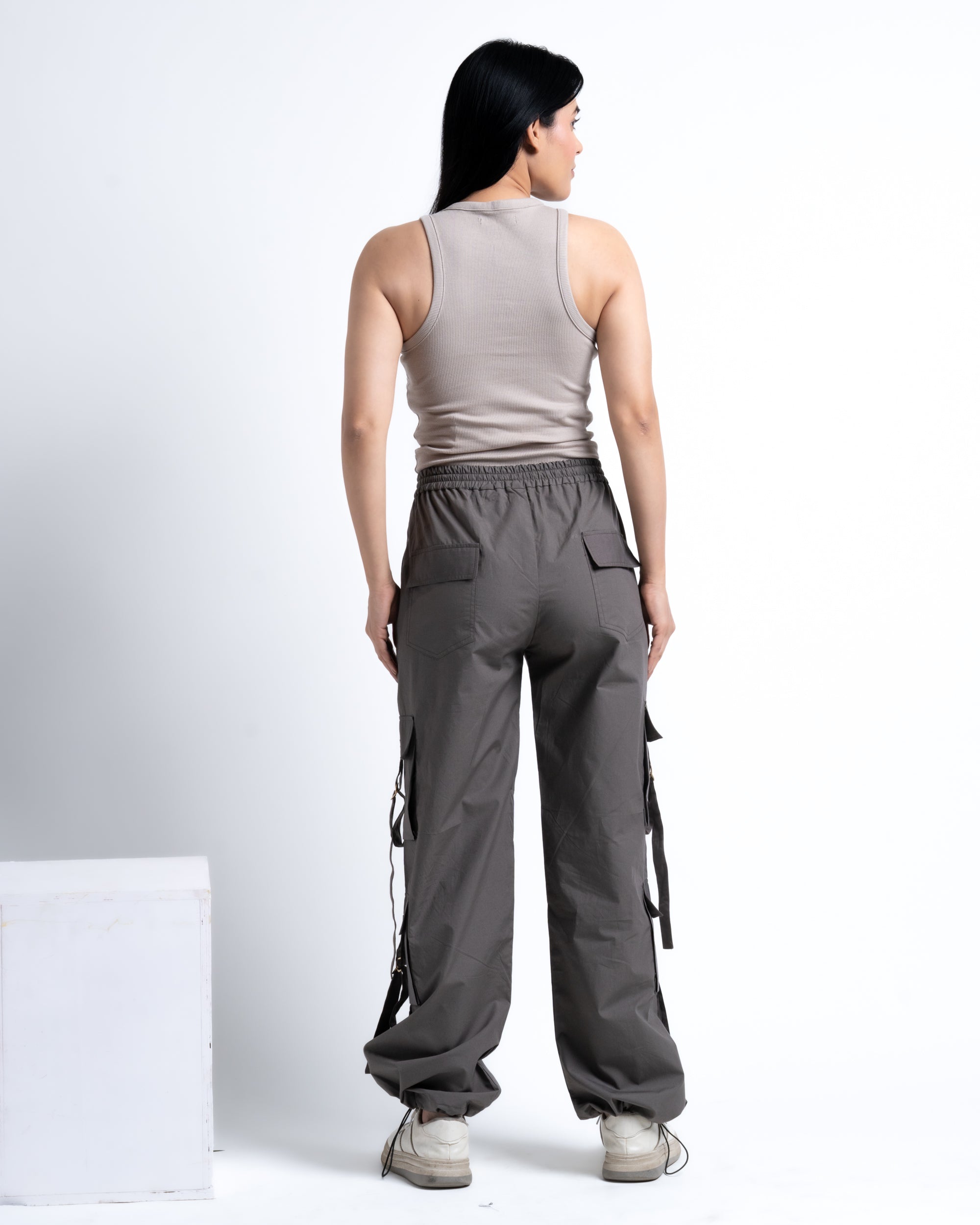 Baggy Drift Cargo Pants Ash Gray
