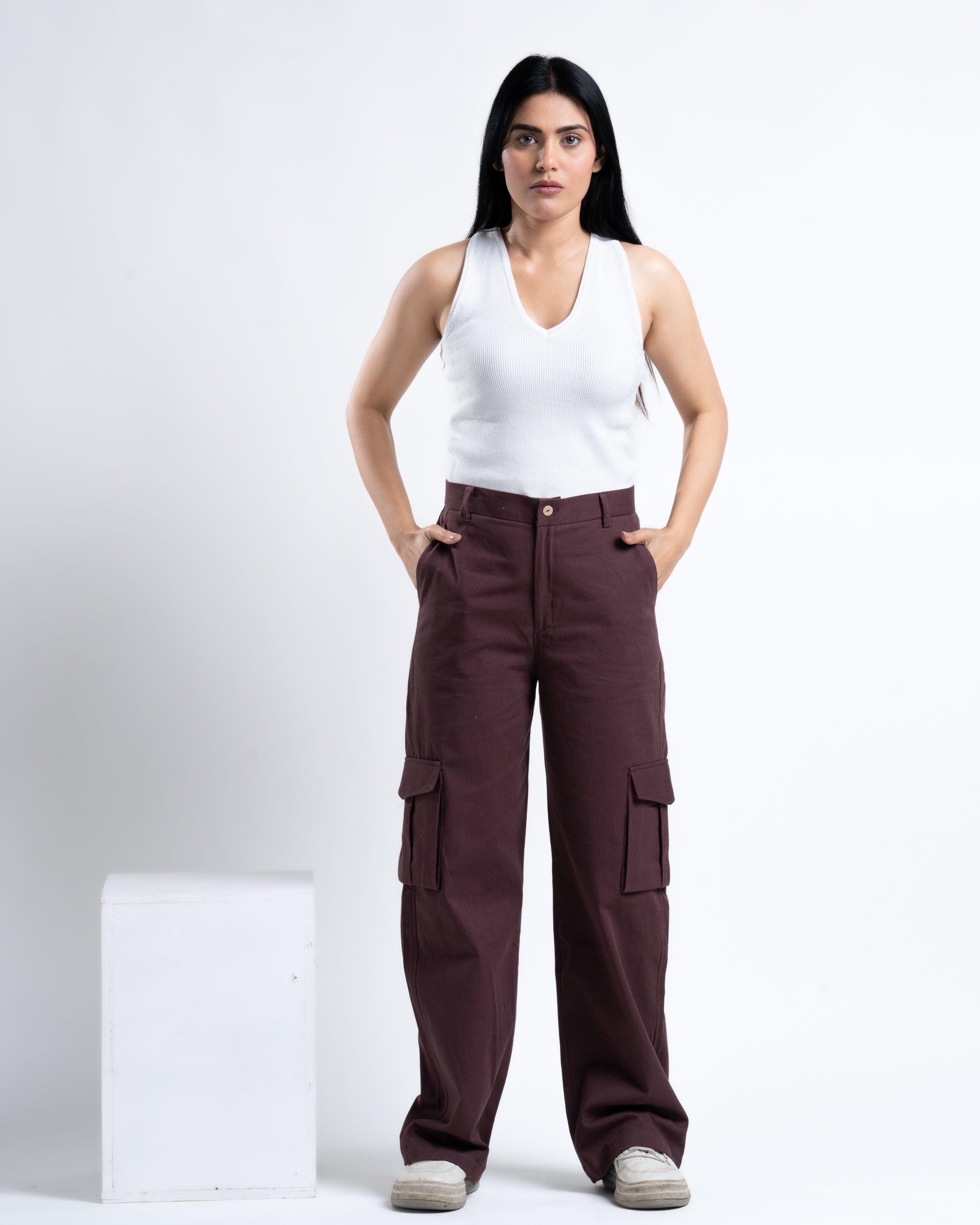 Regular Drift Cargo Plum Brown