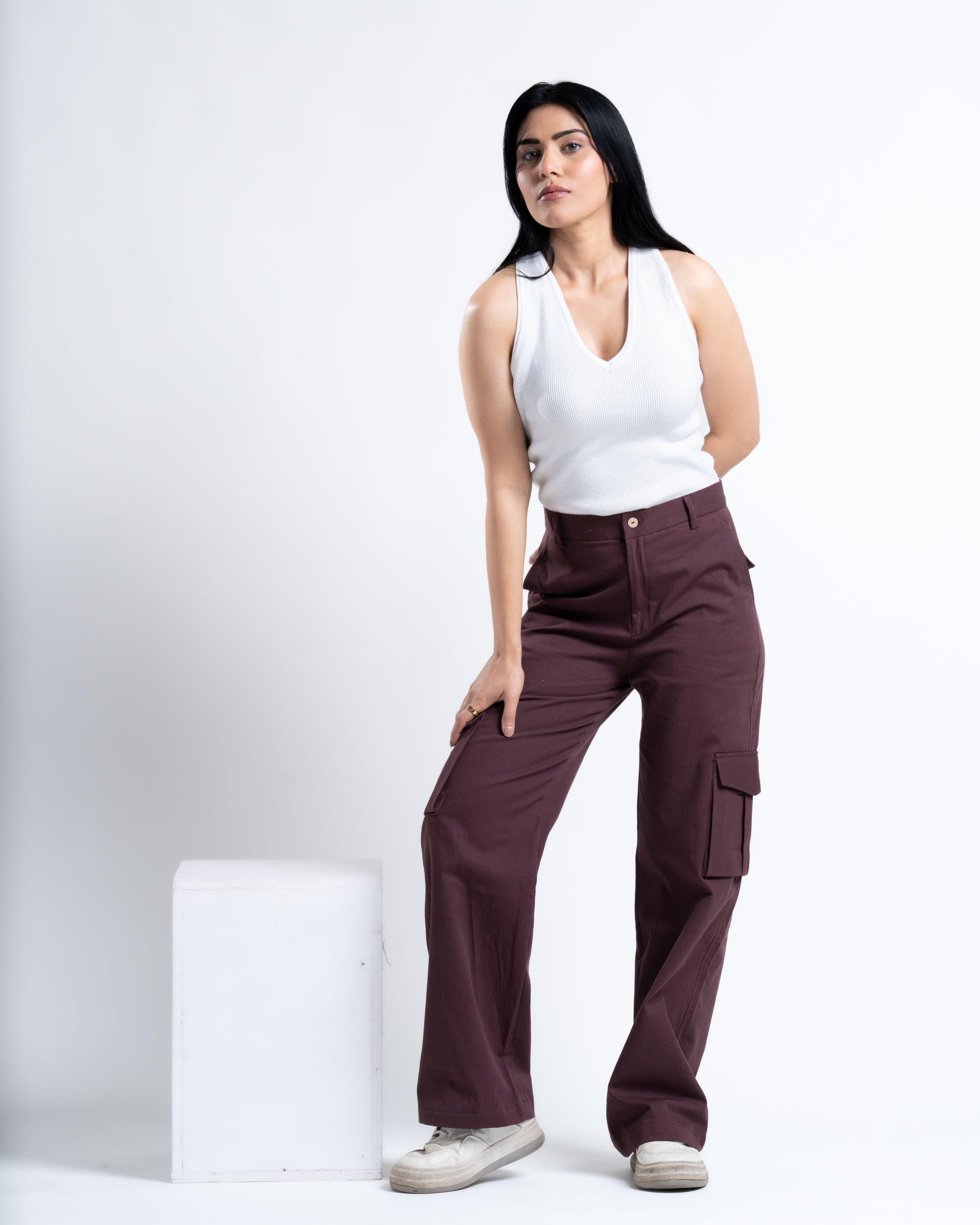Regular Drift Cargo Plum Brown