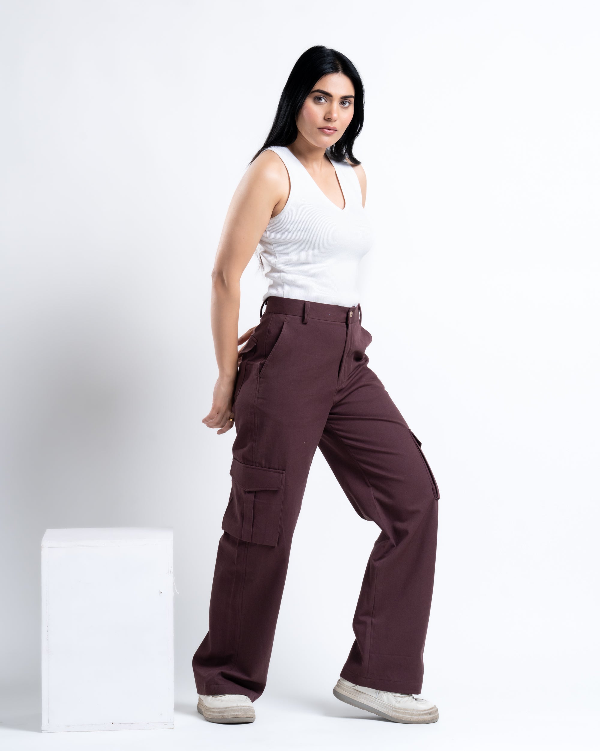 Regular Drift Cargo Plum Brown