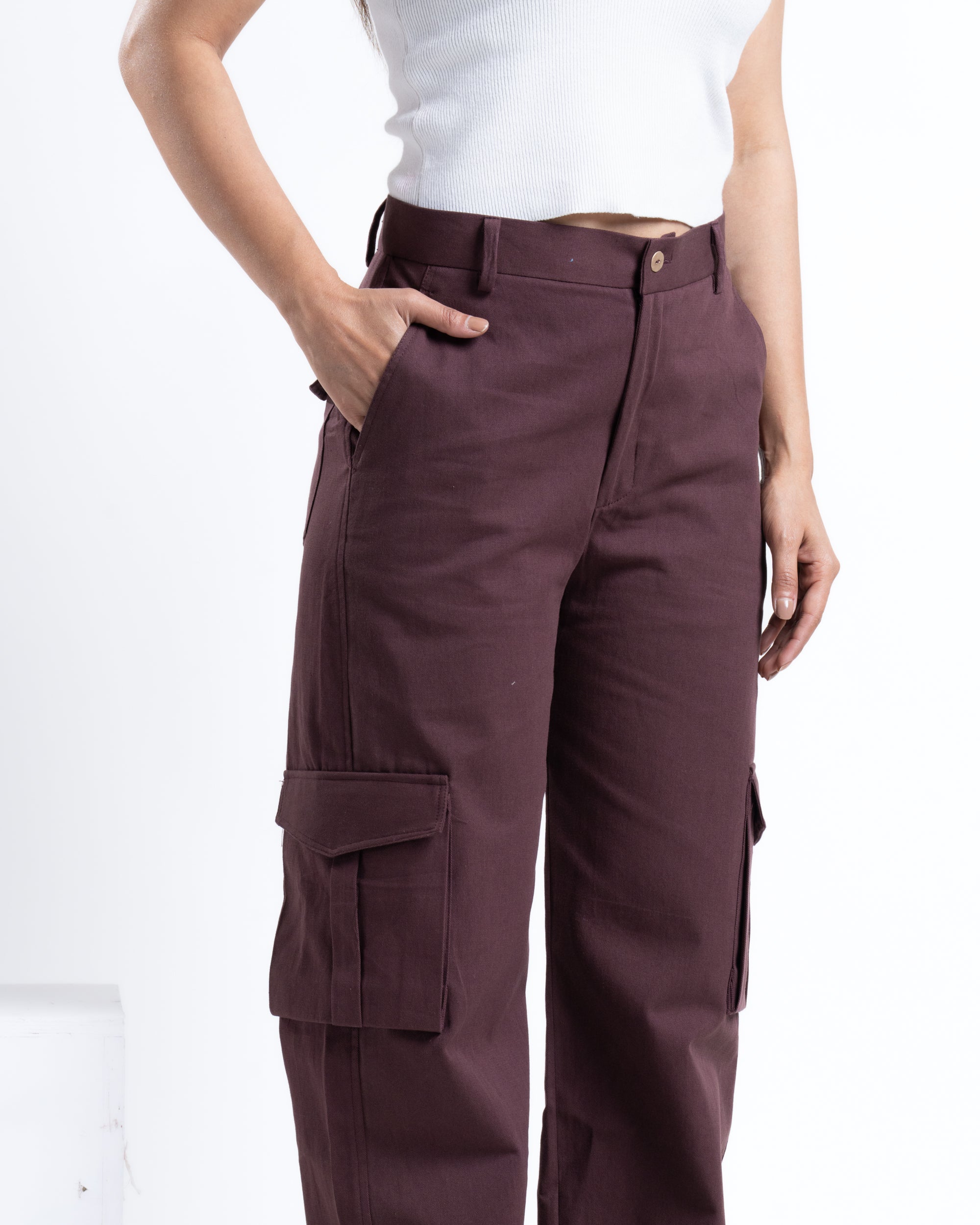 Regular Drift Cargo Plum Brown