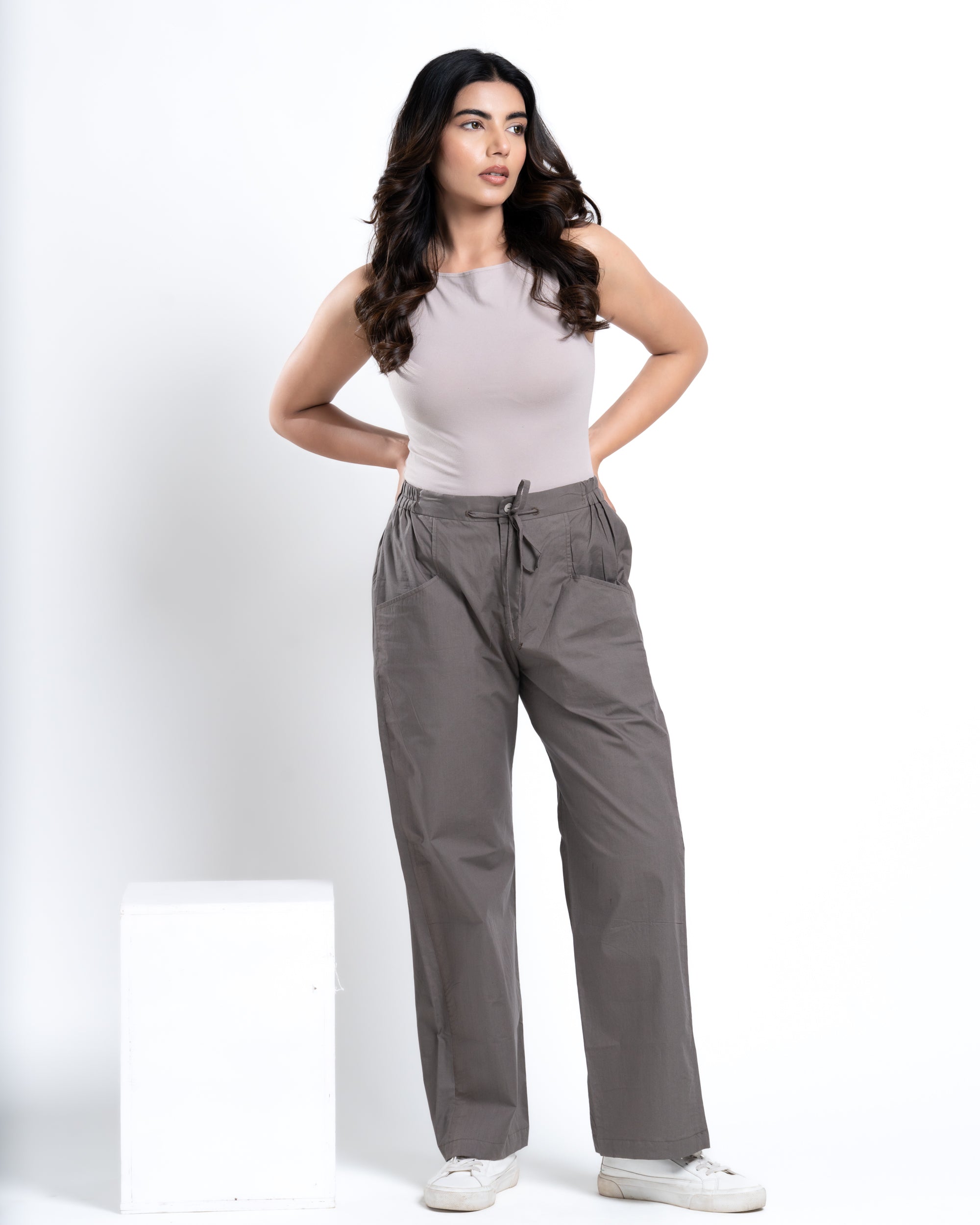 High Rise Relaxed Fit Ash Gray