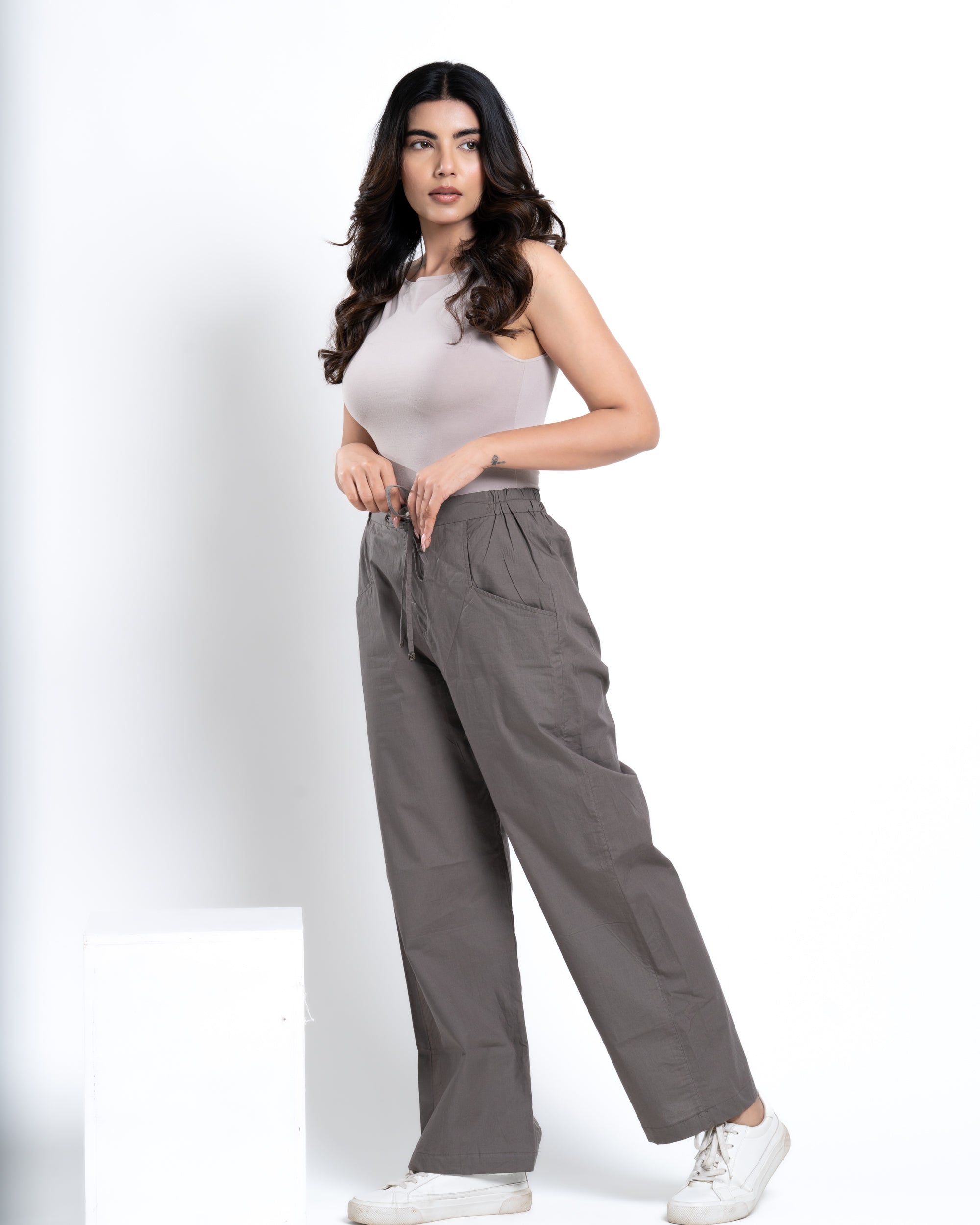 High Rise Relaxed Fit Ash Gray