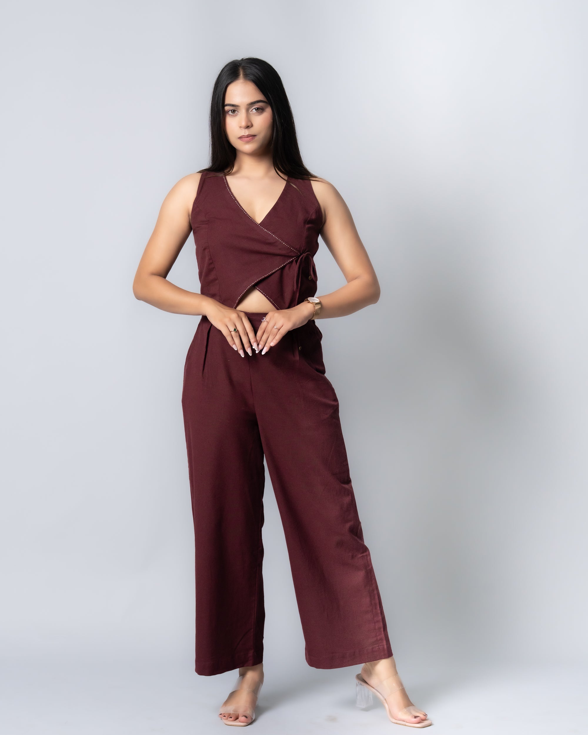 Classic Wine Wrap up Co-ord set