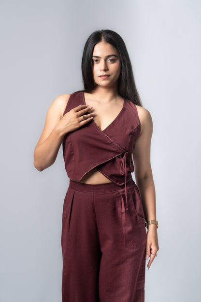 Classic Wine Wrap up Co-ord set