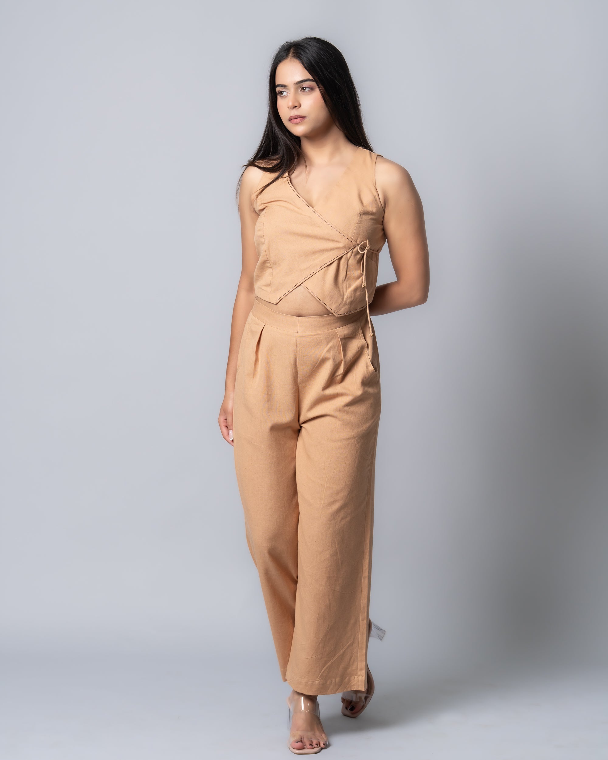 Caramel brown Wrap up Co-ord set