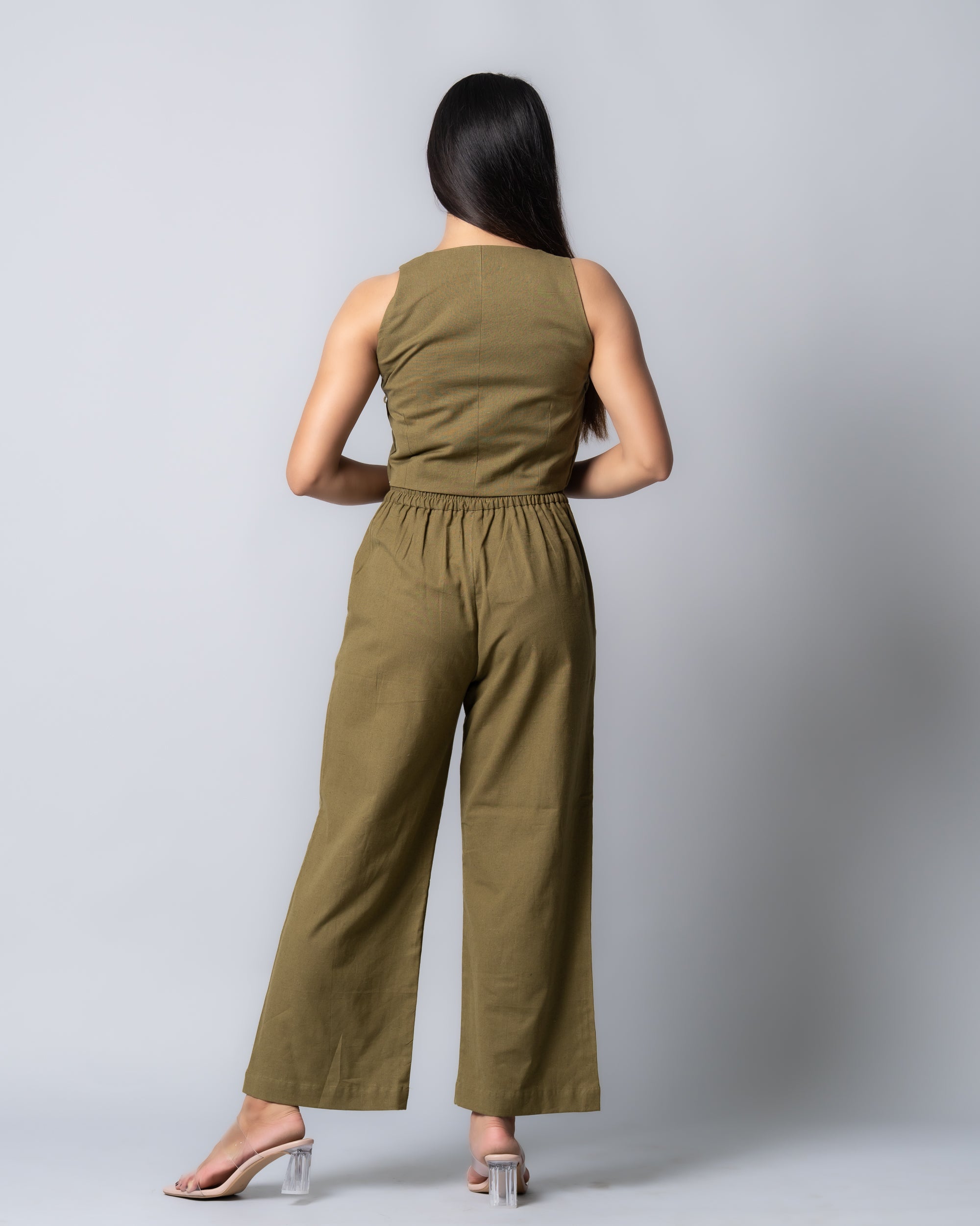 Olive green Wrap up Co-ord set