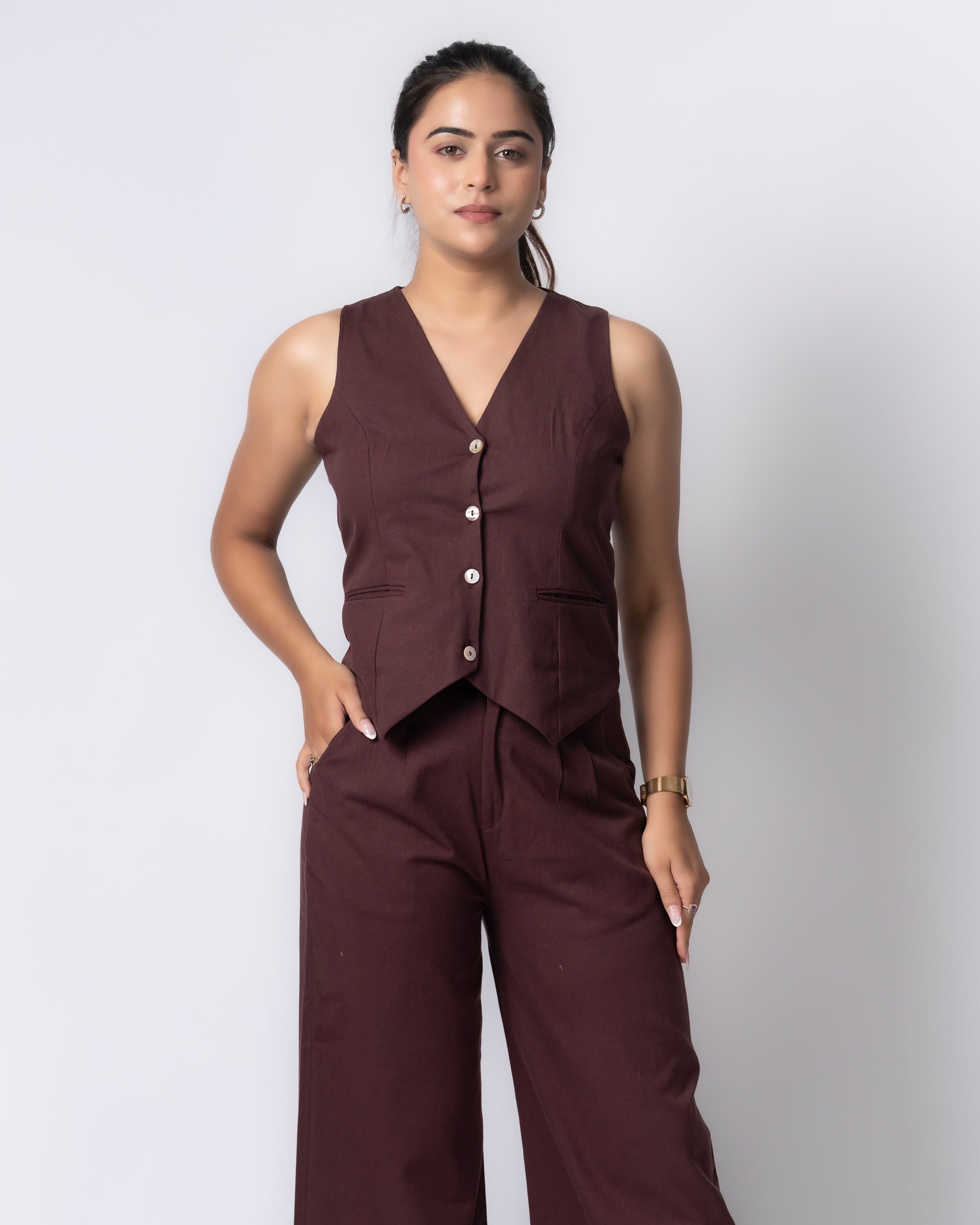 Drill Plum Brown Co-ord set
