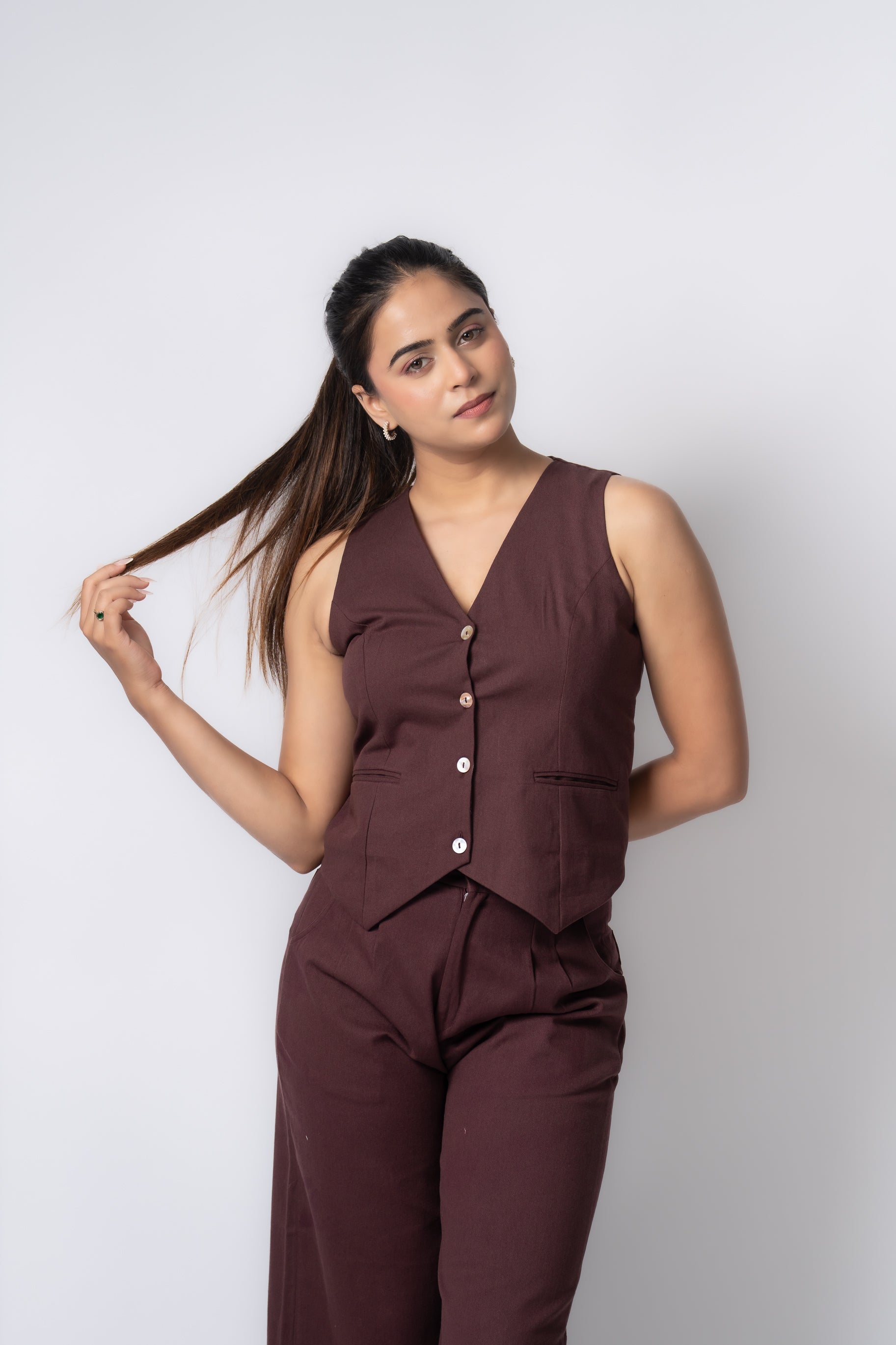Drill Plum Brown Co-ord set