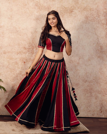 Black & Maroon Solids kali Lehenga