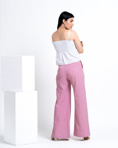 Shop Chic Mauve Pink Wide Leg Slit Pant 