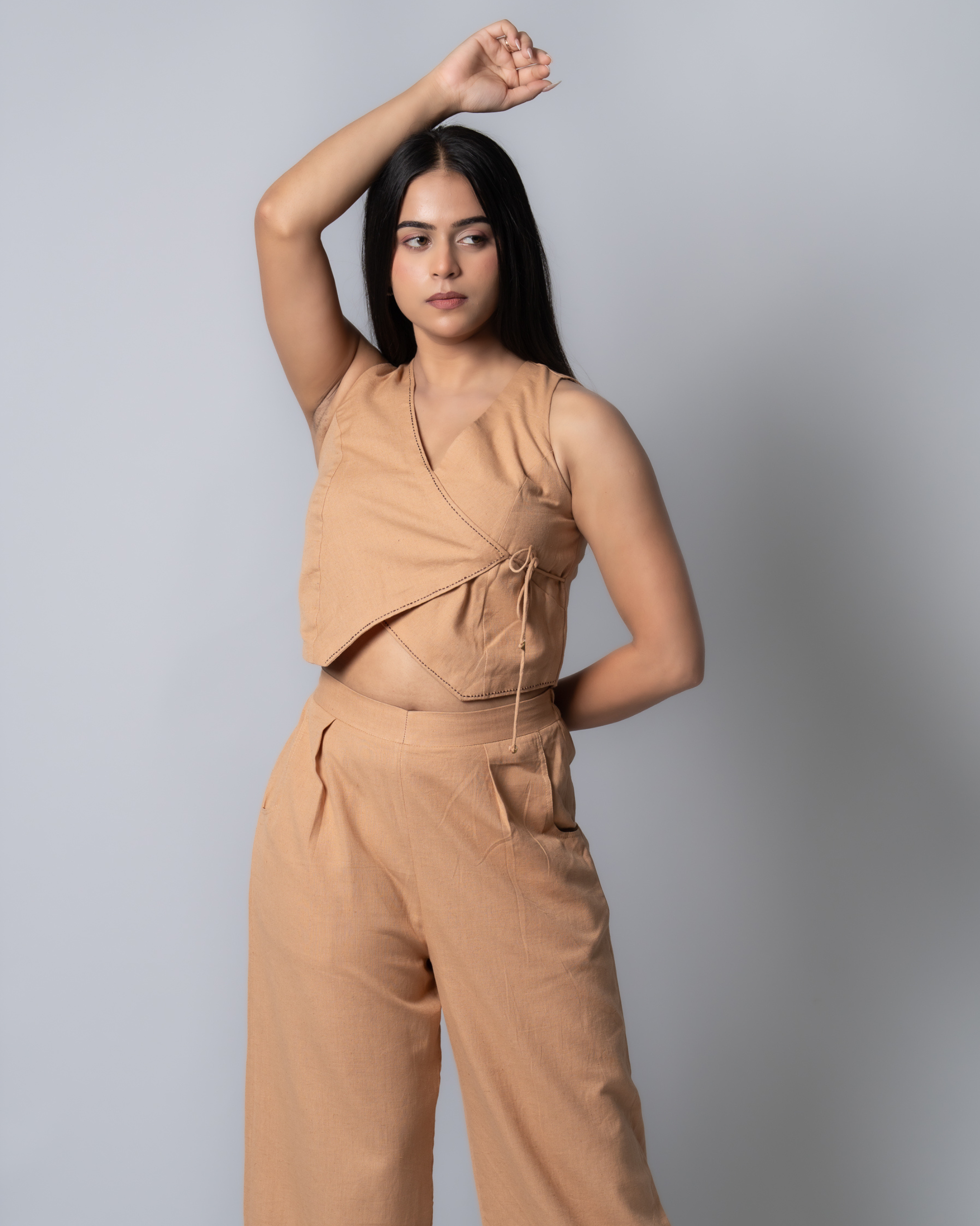 Caramel brown Wrap up Co-ord set